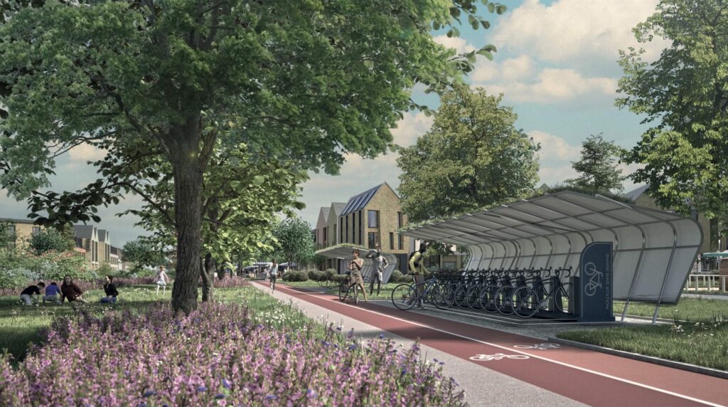 Bloor Homes Willowbrook CGI Visual Showing Bicycle Storage Facilities